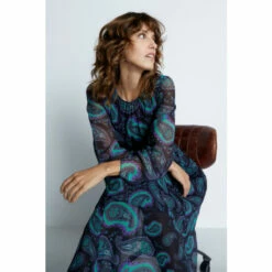 Warehouse Paisley Layered Chiffon Belted Midi Dress For Female -Warehouse Sales Store unnamed file 4017