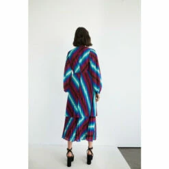 Warehouse Stripe Pleated Double Tiered Midi Dress For Female -Warehouse Sales Store unnamed file 4021