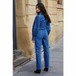 Warehouse Denim Puff Sleeve Pocket Front Jumpsuit For Female -Warehouse Sales Store unnamed file 4028