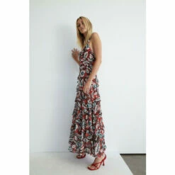Warehouse Floral Chiffon Strappy Frill Maxi Dress For Female -Warehouse Sales Store unnamed file 4033