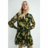 Warehouse Recycled Polyester Floral Mini Shirt Dress For Female