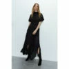 Warehouse Chiffon Mix Crepe Maxi Dress For Female
