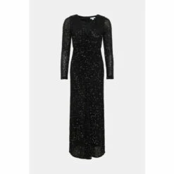 Warehouse Sequin Ruched Front Midi Dress For Female -Warehouse Sales Store unnamed file 405