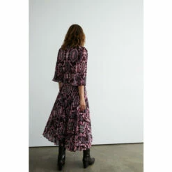 Warehouse Floral Pleated Belted Midi Dress For Female -Warehouse Sales Store unnamed file 4064