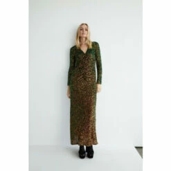 Warehouse Sequin Ruched Front Midi Dress For Female -Warehouse Sales Store unnamed file 407