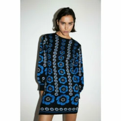 Warehouse Floral Jacquard Placement Knit Dress For Female -Warehouse Sales Store unnamed file 4071