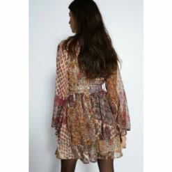 Warehouse Sparkle Paisley Belted Mini Dress For Female -Warehouse Sales Store unnamed file 4077