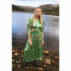 Warehouse WH X William Morris Society Sparkle Cut Out Midi Dress For Female -Warehouse Sales Store unnamed file 4084