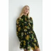Warehouse Petite Floral High Neck Flippy Dress For Female