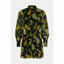 Warehouse Petite Floral High Neck Flippy Dress For Female -Warehouse Sales Store unnamed file 4093