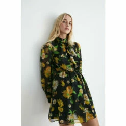 Warehouse Petite Floral High Neck Flippy Dress For Female -Warehouse Sales Store unnamed file 4094
