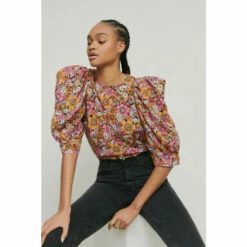 Warehouse Puff Sleeve Blouse In Floral For Female