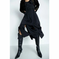 Warehouse Split Pleat Detail Relaxed Midi Skirt For Female -Warehouse Sales Store unnamed file 4112