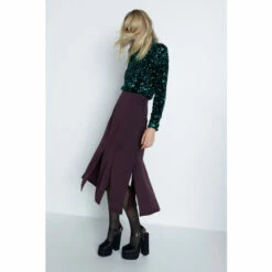 Warehouse Split Pleat Detail Relaxed Midi Skirt For Female -Warehouse Sales Store unnamed file 4117