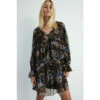 Warehouse Paisley Chiffon Ruffle Tiered Mini Dress For Female