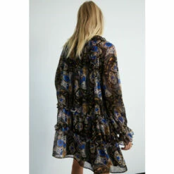 Warehouse Paisley Chiffon Ruffle Tiered Mini Dress For Female -Warehouse Sales Store unnamed file 4149