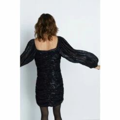 Warehouse Sparkle Shirred Mini Dress For Female -Warehouse Sales Store unnamed file 4159