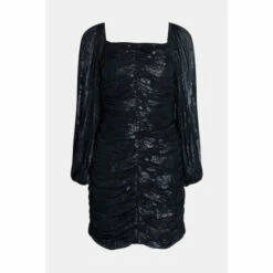 Warehouse Sparkle Shirred Mini Dress For Female -Warehouse Sales Store unnamed file 4160