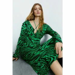 Warehouse Animal Satin Maxi Dress For Female -Warehouse Sales Store unnamed file 4165