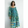 Warehouse Border Floral Print Ruched Maxi Dress For Female -Warehouse Sales Store unnamed file 4169