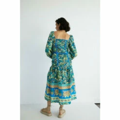 Warehouse Border Floral Print Ruched Maxi Dress For Female -Warehouse Sales Store unnamed file 4171