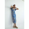 Warehouse Floral Print Square Neck Midi Dress For Female