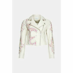 Warehouse Kara Rose Real Leather Studded Biker Jacket For Female -Warehouse Sales Store unnamed file 4183
