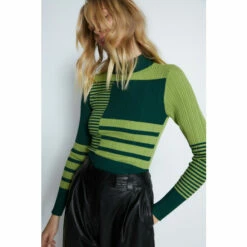 Warehouse Colourblock Stripe Knit Jumper For Female