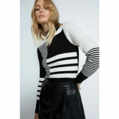 Warehouse Colourblock Stripe Knit Jumper For Female -Warehouse Sales Store unnamed file 4201