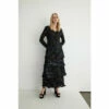 Warehouse Rainbow Foil Spot Pleated Tiered Midi Dress For Female -Warehouse Sales Store unnamed file 4202