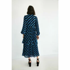 Warehouse Stripe Pleated Double Layer Midi Dress For Female -Warehouse Sales Store unnamed file 4209