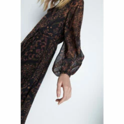 Warehouse Paisley Chiffon Tie Neck Pleated Dress For Female -Warehouse Sales Store unnamed file 4222