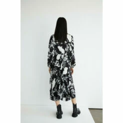 Warehouse Floral Satin Wrap Pleated Midi Dress For Female -Warehouse Sales Store unnamed file 4226