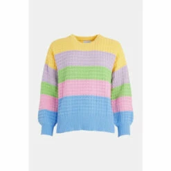 Warehouse Oversized Block Stripe Knit Jumper For Female -Warehouse Sales Store unnamed file 423