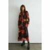 Warehouse Printed Tie Neck Maxi Dress For Female