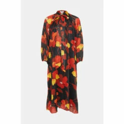 Warehouse Printed Tie Neck Maxi Dress For Female -Warehouse Sales Store unnamed file 4237