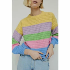 Warehouse Oversized Block Stripe Knit Jumper For Female -Warehouse Sales Store unnamed file 424