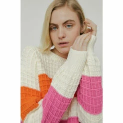 Warehouse Oversized Block Stripe Knit Jumper For Female -Warehouse Sales Store unnamed file 425