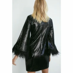 Warehouse Feather Sequin Mini Dress For Female -Warehouse Sales Store unnamed file 4251