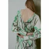 Warehouse Abstract Swirl Print Satin Crepe Midaxi With Button Back For Female
