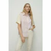 Warehouse Organic Cotton Stripe Short Sleeve Shirt For Female -Warehouse Sales Store unnamed file 4297