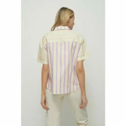 Warehouse Organic Cotton Stripe Short Sleeve Shirt For Female -Warehouse Sales Store unnamed file 4299