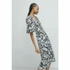 Warehouse Satin Puff Sleeve Ruched Midi Dress In Floral For Female -Warehouse Sales Store unnamed file 4302