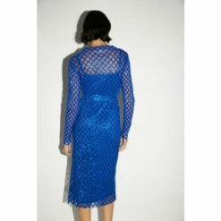 Warehouse Petite Diamond Sequin Mesh Midi Dress For Female -Warehouse Sales Store unnamed file 4314