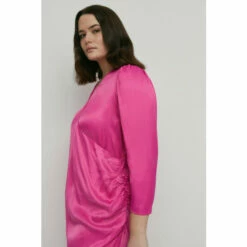 Warehouse Plus Size Satin Long Sleeve Wrap Midi Slip Dress For Female -Warehouse Sales Store unnamed file 4318