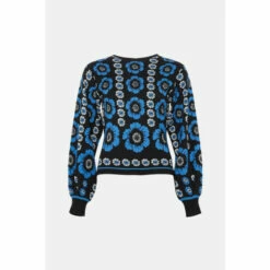 Warehouse Metallic Floral Jacquard Knit Top For Female -Warehouse Sales Store unnamed file 4325