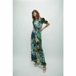 Warehouse WH X William Morris Society Printed Velvet Cut Out Jumpsuit For Female -Warehouse Sales Store unnamed file 4332