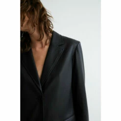 Warehouse Single Breasted Modern Faux Leather Blazer For Female -Warehouse Sales Store unnamed file 4343