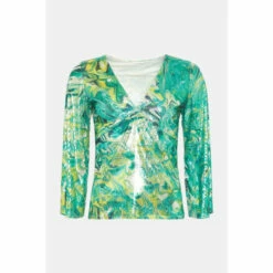 Warehouse WH X Kimberley Burrows Printed Sequin Co-ord Top For Female -Warehouse Sales Store unnamed file 4355