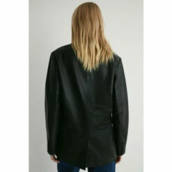 Warehouse Real Leather Double Breasted Relaxed Blazer For Female -Warehouse Sales Store unnamed file 4370